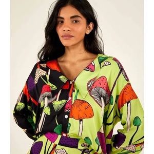 Farm Rio Mixed Mushroom Shirt